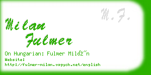 milan fulmer business card